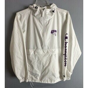 Champion UNI Jacket Men’s XL Windbreaker White 1/2 Zip Retro Sporty Casual Logo